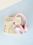 Pink Comfortable Bluetooth Over-Ear Headphones - Soft Earmuffs, Foldable Design, Stereo Sound