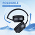 Blue Wireless Gaming Headphones with Lights - Foldable Design, 40mm Drivers, Comfortable