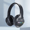 Black Wireless Gaming Headphones with Lights - Foldable Design, 40mm Drivers, Comfortable