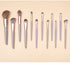 Brown Professional 12 Piece Makeup Brush Kit - Soft Synthetic Brushes for Face & Eyes