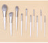 Silver Gray (Brush + Bucket) 10 Piece Face Eye Makeup Brush Set - Premium Makeup Blending Brushes