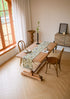 Birds & Branch Table Runner - Jacquard Woven Beige with Tassels(33X220CM)
