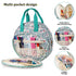 Lake Blue Leaves Multi-Compartment Embroidery Bag - Keep Your Projects Organized