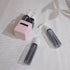 Square Pink 2-Piece 4-in-1 Travel Dispenser Set-Leakproof Refillable Bottles for Toiletries