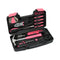 39-Piece Home Tool Kit - Pink Carbon Steel Hardware Set