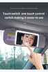 Black Single button Car Sun Visor Makeup Mirror with LED Light - Tri-Color, Touch Control