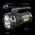Black LED Searchlight - Rechargeable Handheld Spotlight, 500m Range, Long Lasting