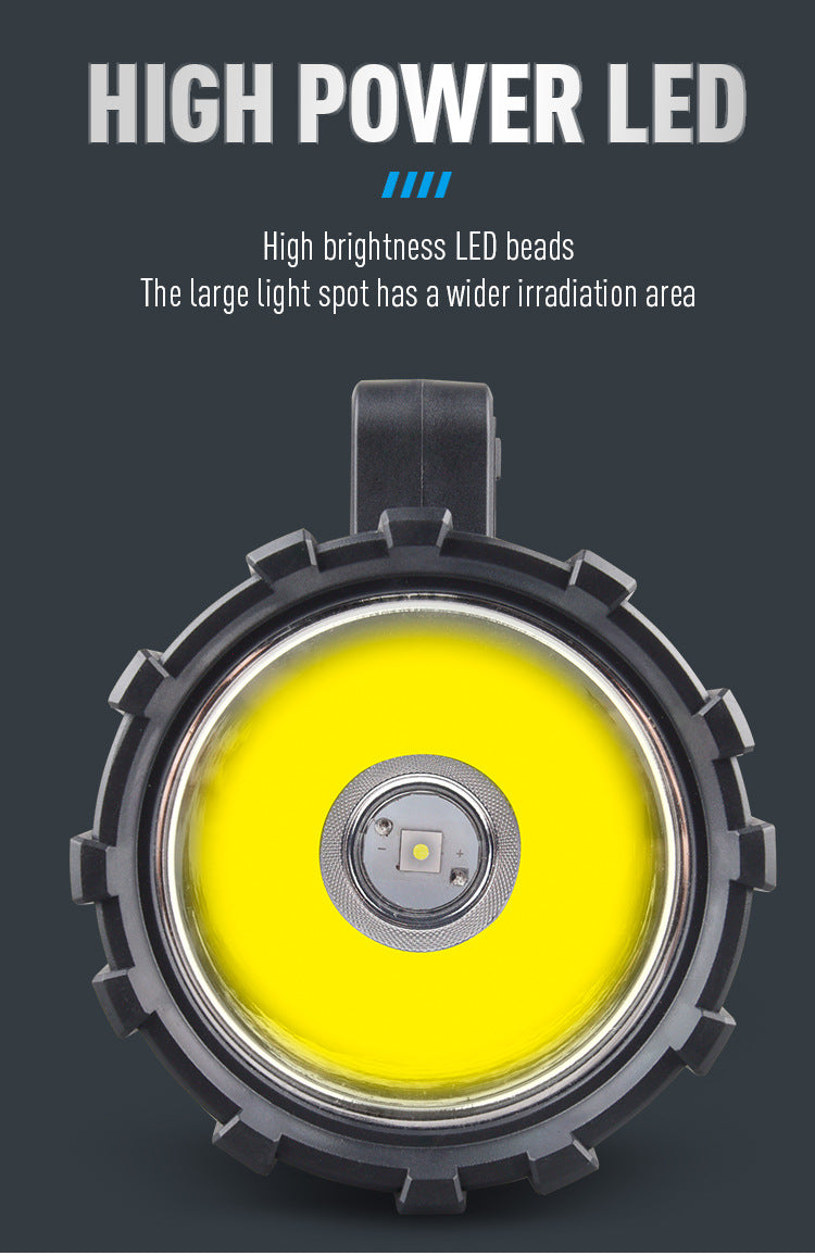 White LED Searchlight - Rechargeable Handheld Spotlight, 500m Range, Long Lasting
