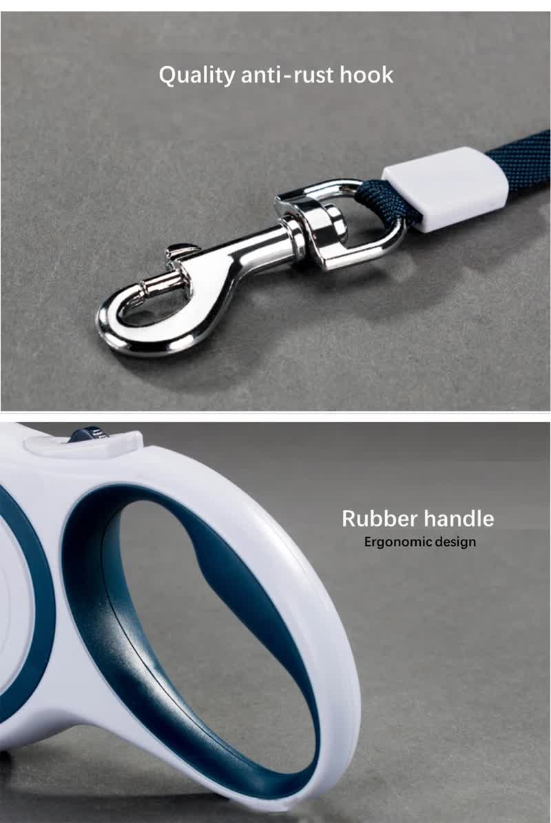 Blue 5M Pet Leash Retractable - Tangle-Free, Extendable Pet Leash for Walking