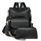 Black Fashionable Women's Backpack Set - With Coin Purse and Tassels
