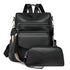 Black Fashionable Women's Backpack Set - With Coin Purse and Tassels