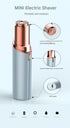 Champagne Gold Mini Lipstick Electric Shaver - USB Rechargeable Facial Hair Remover