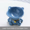 Blue Cute Ceramic Cat Bowl - Pet Feeder for Feeding and Drinking