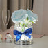 Blue Rose LED Crystal Flower Table Lamp - USB Rechargeable Touch Control Night Light
