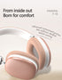 Purple Wireless Bluetooth Headphones - Over-Ear, Deep Bass, Foldable, Long Battery Life