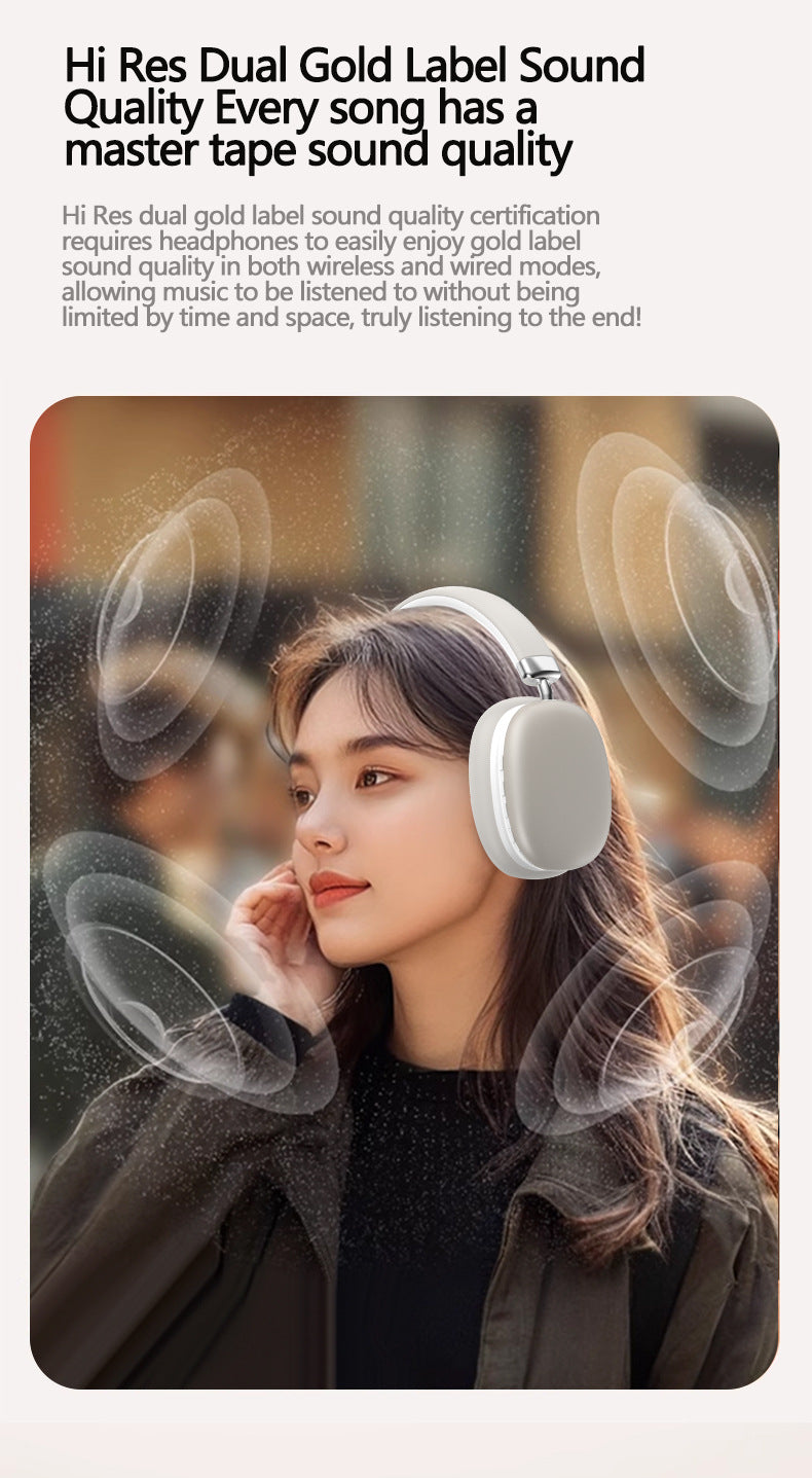 Pink Wireless Bluetooth Headphones - Over-Ear, Deep Bass, Foldable, Long Battery Life