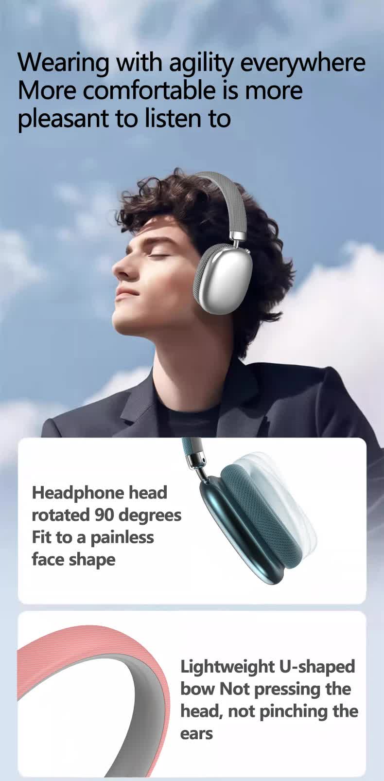 Green Comfortable Over-Ear Headphones - Hi-Fi Sound, Long Battery, Swivel Control