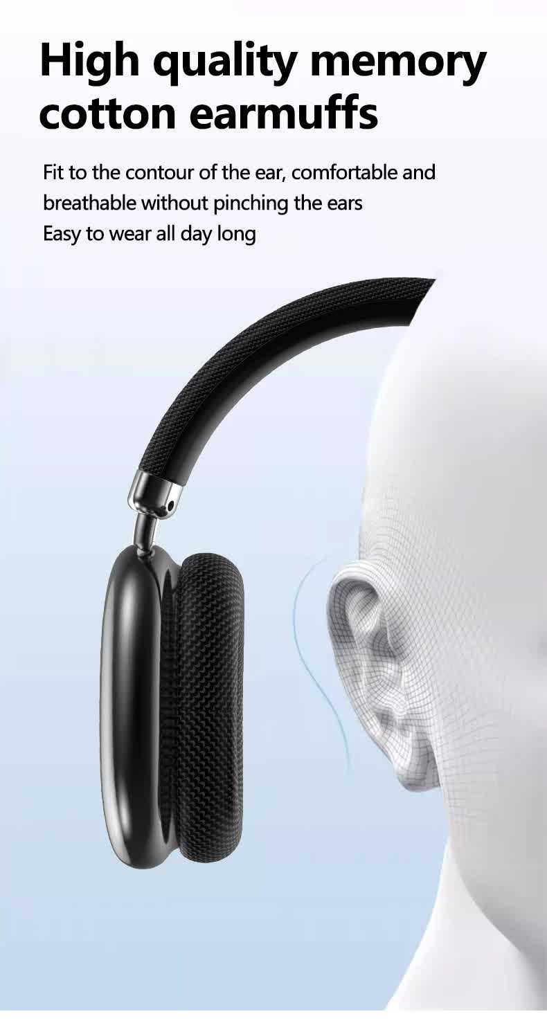 Blue Comfortable Over-Ear Headphones - Hi-Fi Sound, Long Battery, Swivel Control