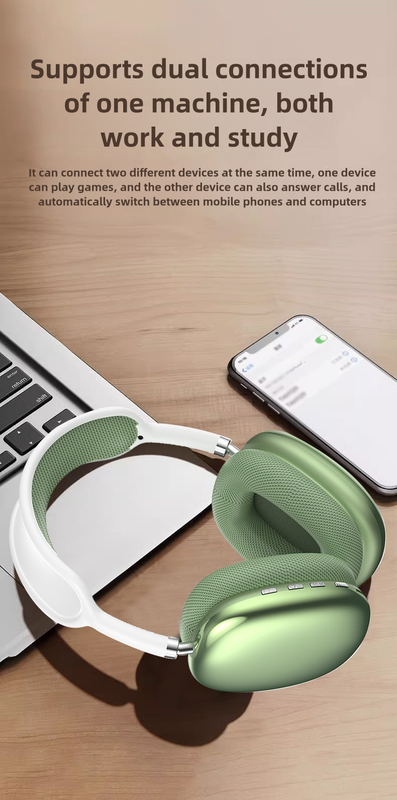Silver Immersive 3D Audio Headphones - Wireless Over-Ear Comfort, Type-C Charging