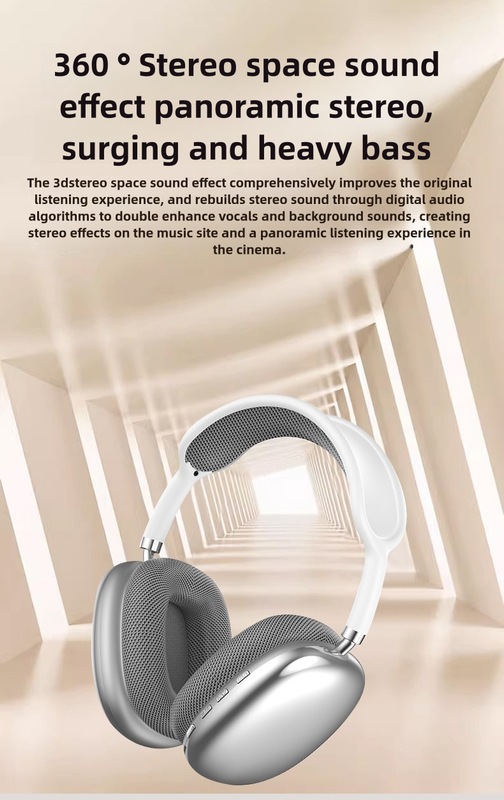 Pink Immersive 3D Audio Headphones - Wireless Over-Ear Comfort, Type-C Charging