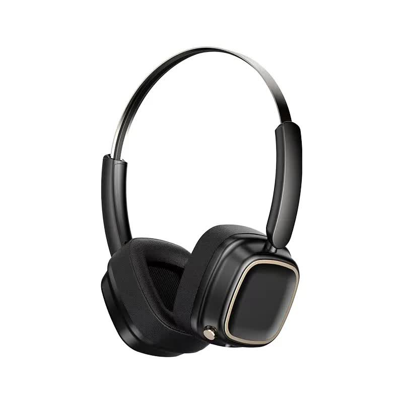 Black Compact Retro Headphones - Wireless Bluetooth, Deep Bass, Immersive Sound