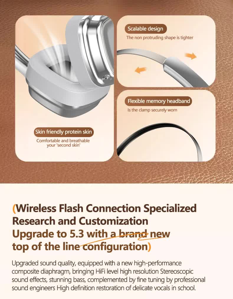 Black Compact Retro Headphones - Wireless Bluetooth, Deep Bass, Immersive Sound