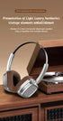 Beige Compact Retro Headphones - Wireless Bluetooth, Deep Bass, Immersive Sound