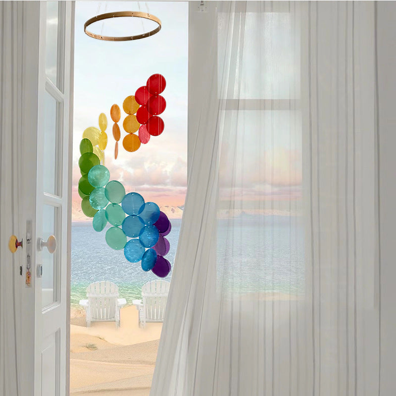 Coloful Bohemian Seashell Wind Chime - Dream Catcher Hanging Decor for Home