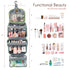 Beige Stylish Travel Makeup Organizer Bag with Hanging Hook - Waterproof & Spacious Design