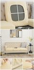 2 Pcs Beige Elegant Polyester Sofa Cover - Full Protection Against Cat Scratches & Wear