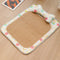 Size S Style 3 Colorful Pet Cooling Mat for Dogs and Cats - Summer Breathable Woven Rattan Bed with Sponge Cushion, Durable and Chew-Resistant