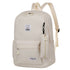 White Large Capacity Travel Backpack for Girls - Waterproof School Bag with Detachable Pencil Case
