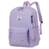 Purple Large Capacity Travel Backpack for Girls - Waterproof School Bag with Detachable Pencil Case