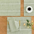 4 Pcs Green Woven Placemats - Heat Resistant Kitchen Table Mats, Coffee Tea Cup Coasters, Linen Blend Dining Decor