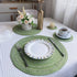 8 Pcs Blue Woven Round Placemat - Non-Slip, Heat-Resistant Dining Table Mat,  36cm