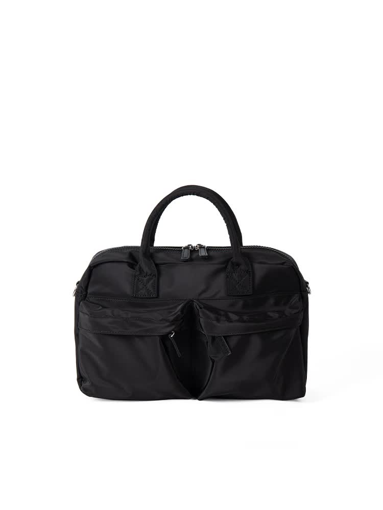 Black Casual Nylon Tote Bag - Lightweight Korean-Style Crossbody Bag, Large Capacity