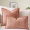 Pink Chenille Crosshatch Textured Pillow Covers Set of 2 - Modern Minimalist Sofa Bed Cushion Covers 45x45cm & 30x50cm(without pillow core)