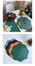 Green Nordic Style Faux Leather Placemats Set of 4 - Heat-Resistant Waterproof Table Mats 38x38cm(cutlery not included)