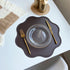 Coffee Nordic Style Faux Leather Placemats Set of 4 - Heat-Resistant Waterproof Table Mats 38x38cm(cutlery not included)