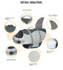 Size XS Grey Pet Life Jacket for Dogs - Summer Swimming Safety Vest with Shark Fin for Small to Large Breeds
