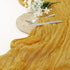 Yellow Bohemian Gauze Table Runner 2-Pack - Polyester Fabric for Party and Birthday Table Decor