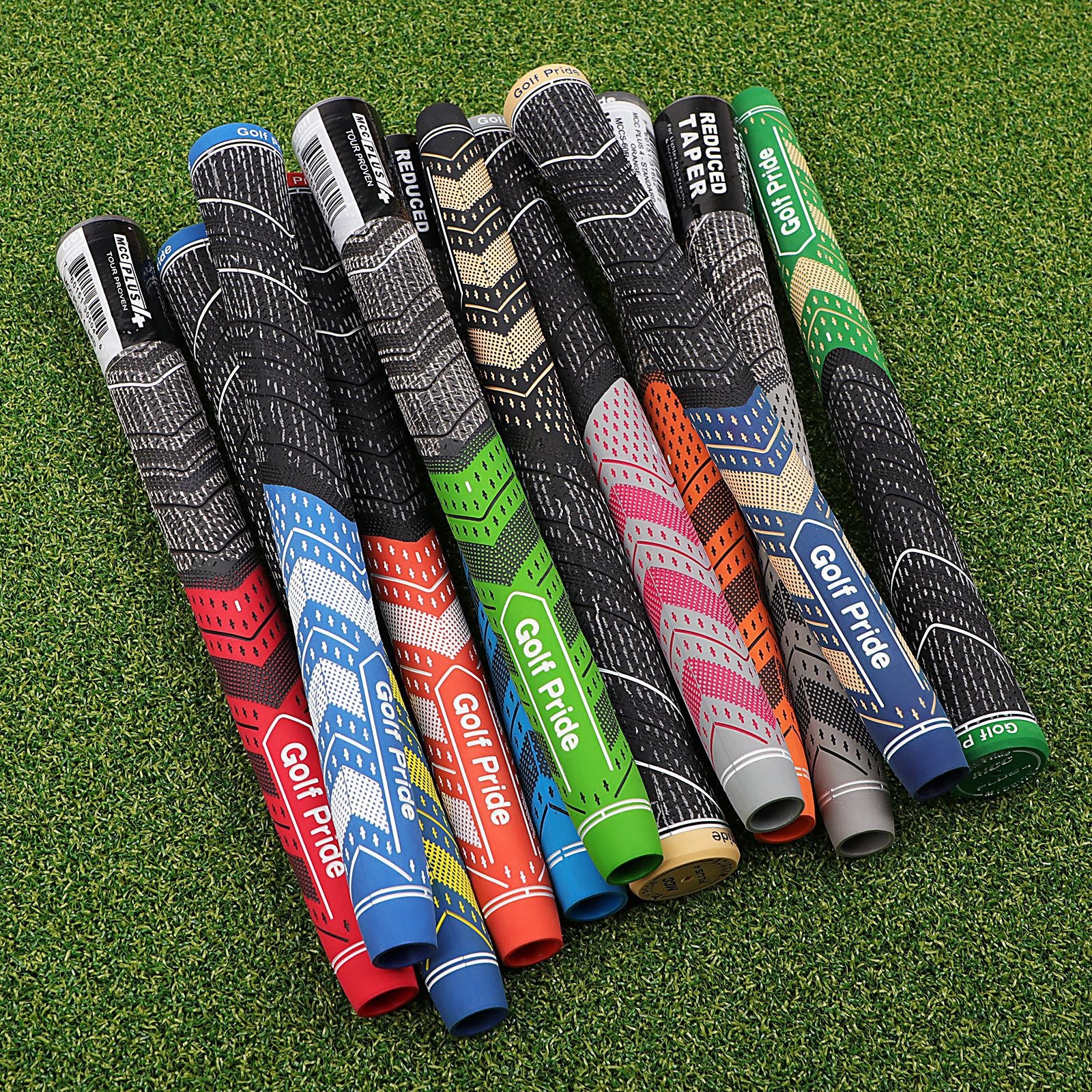 2 Pcs Blue MCC PLUS4 Midsize Golf Grip - Rubber and Cotton Thread Hybrid, 265 mm, 72g, Core 60