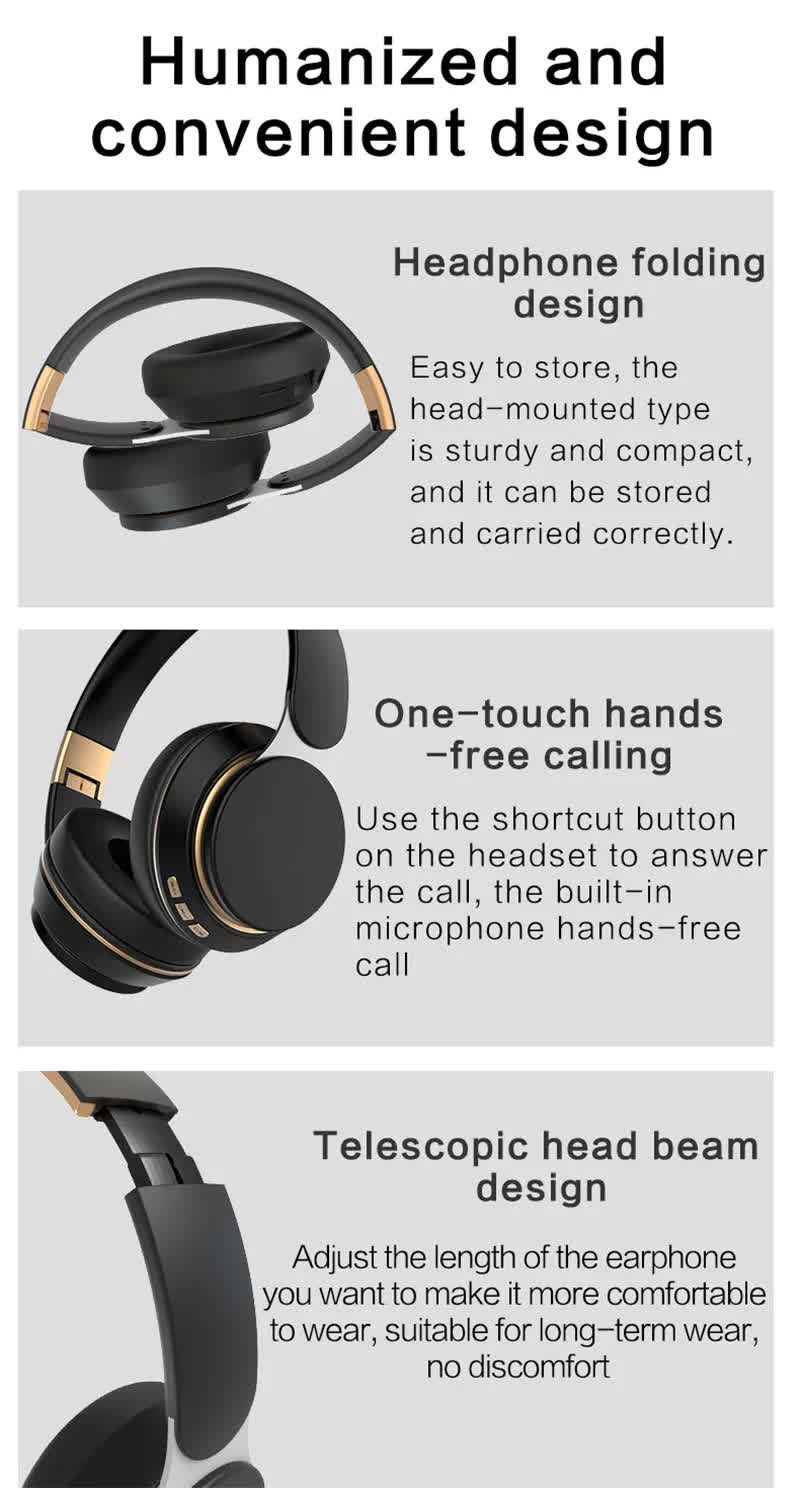 Dark Green Wireless Bluetooth Headphones with Noise Reduction - Heavy Bass, Long Battery Life, TF Card Support