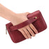 Brown Double Zipper Women's Wallet - Large Capacity Clutch Organizer with Wristlet Strap