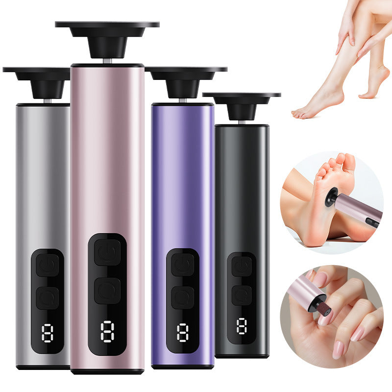 Black Rechargeable Electric Foot File with 9 Speed Settings - Callus Remover for Smooth Feet