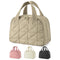 Khaki Large Capacity Travel Toiletry Bag with Wide Opening - Puffy Nylon Makeup Organizer with Waterproof PVC Layer