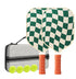 Set 1 White  And Green T700 Carbon Fiber Pickleball Paddle Set - 2 Paddles, 4 Balls, and Portable Carry Bag for Adults and Students