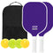 Purple Fiberglass Pickleball Paddle Set - 2 Minimalist Paddles, 4 Balls, and Carry Bag for Outdoor Play