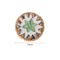 4 Pcs Beige Background With Green flower Handcrafted Rattan Coaster with Natural Shell Inlay - Decorative & Heat Insulating Drink Mat