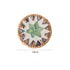 4 Pcs Beige Background With Green flower Handcrafted Rattan Coaster with Natural Shell Inlay - Decorative & Heat Insulating Drink Mat